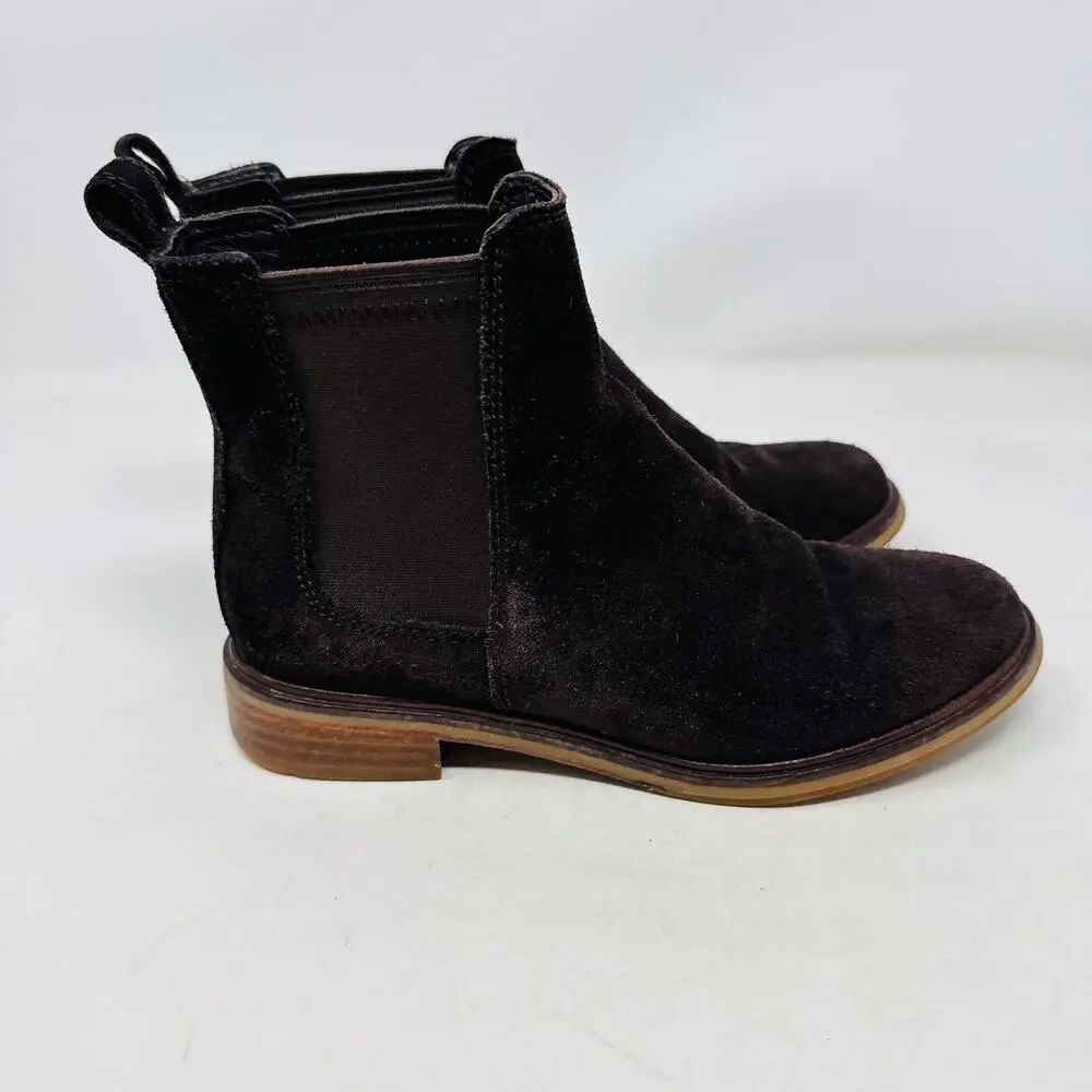 Clarks Clarkdale Arlo Chelsea Low Heel Ankle Boot Brown Suede Size‎ 5.5M